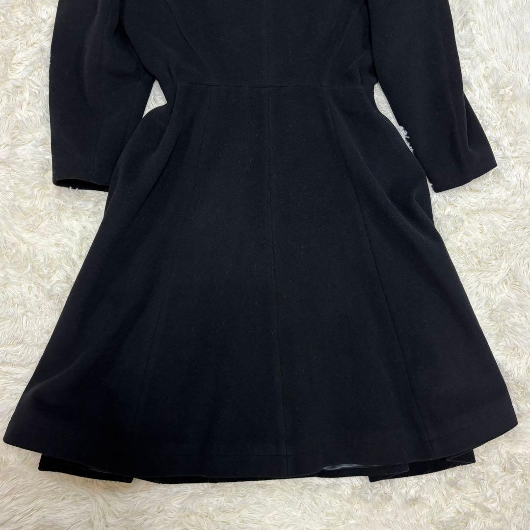 ティエリーミュグレー✨フレアロングコート✨黒✨ヴィンテージ✨女優襟✨ウール✨希少