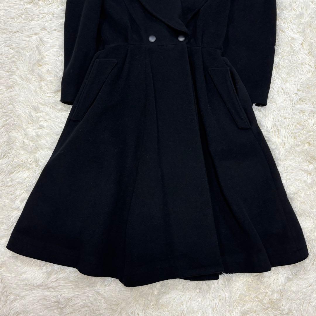 ティエリーミュグレー✨フレアロングコート✨黒✨ヴィンテージ✨女優襟✨ウール✨希少