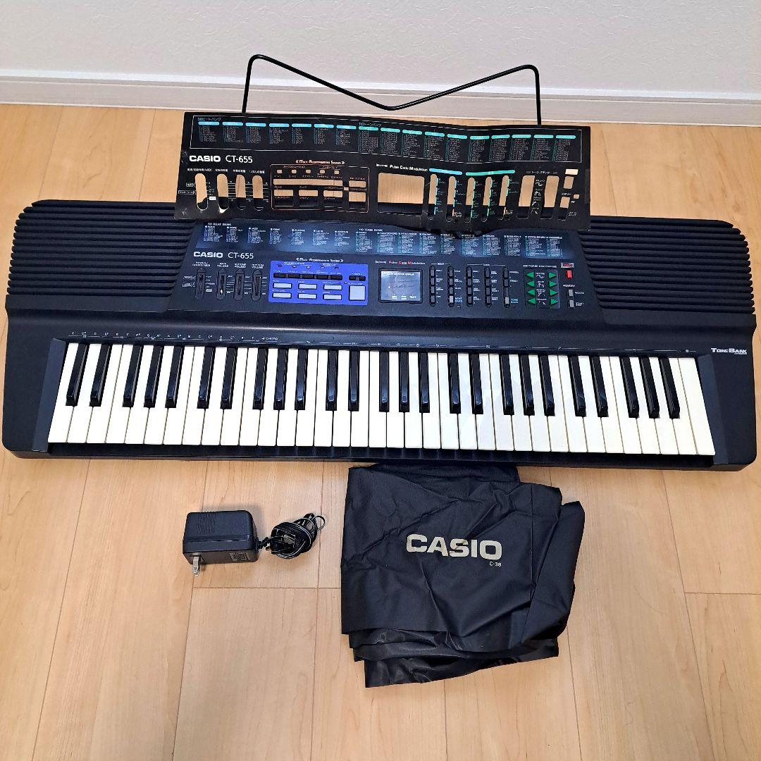 CASIO CT-655 電子キーボード 付属品あり 作動確認済 日本語シート有