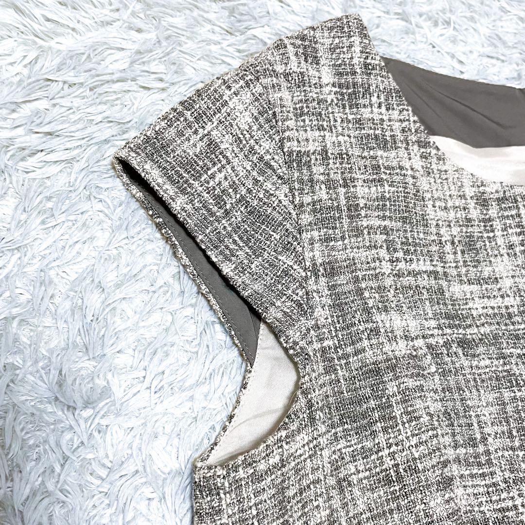 美品✨マックスマーラ 白タグ ツイード ワンピース44 XL相当 大きい