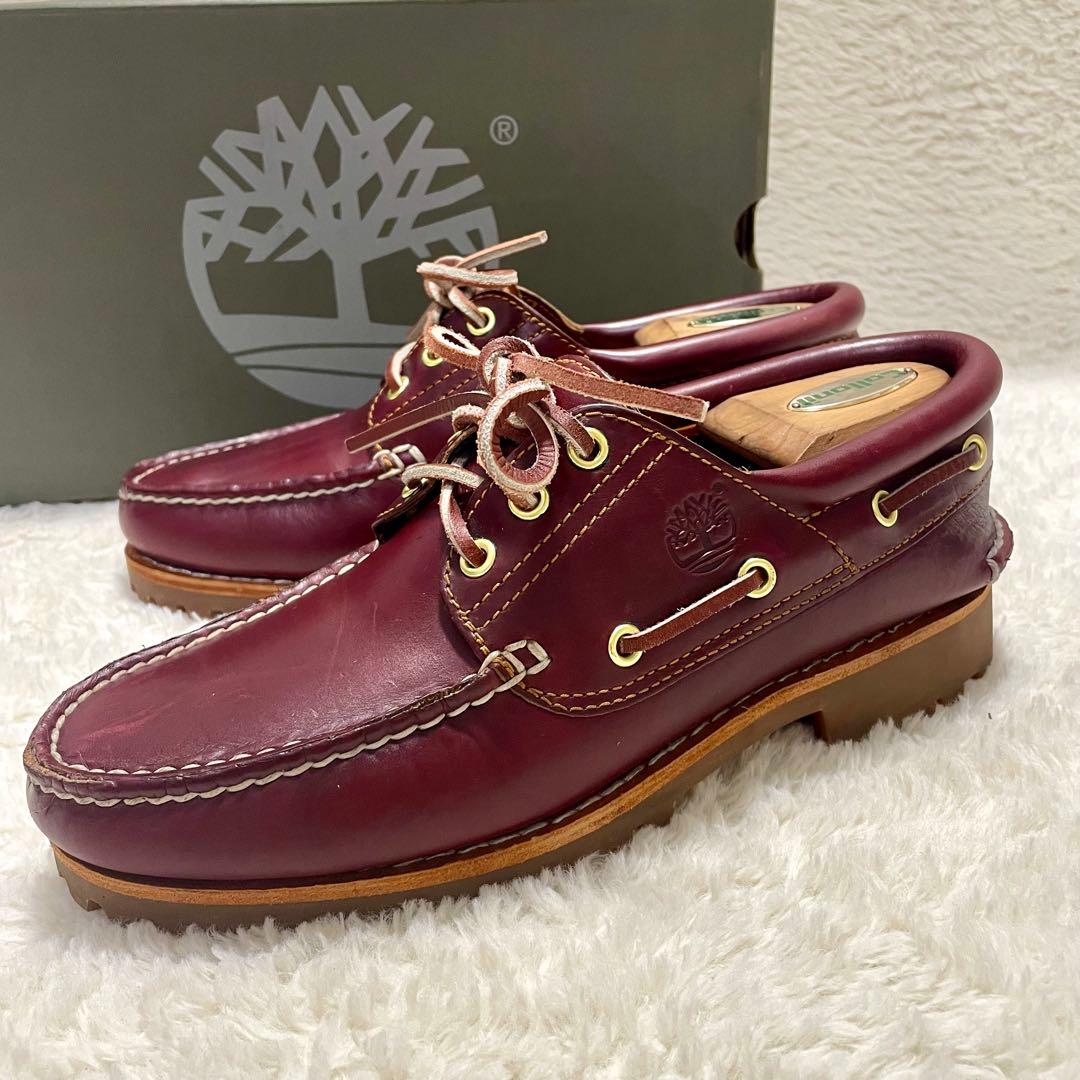 箱付き美品 Timberland オーセンティック 3eye ボート シューズ オーセンティック スリーアイ(3eye) ラグ ハンドソーン ボートシューズ