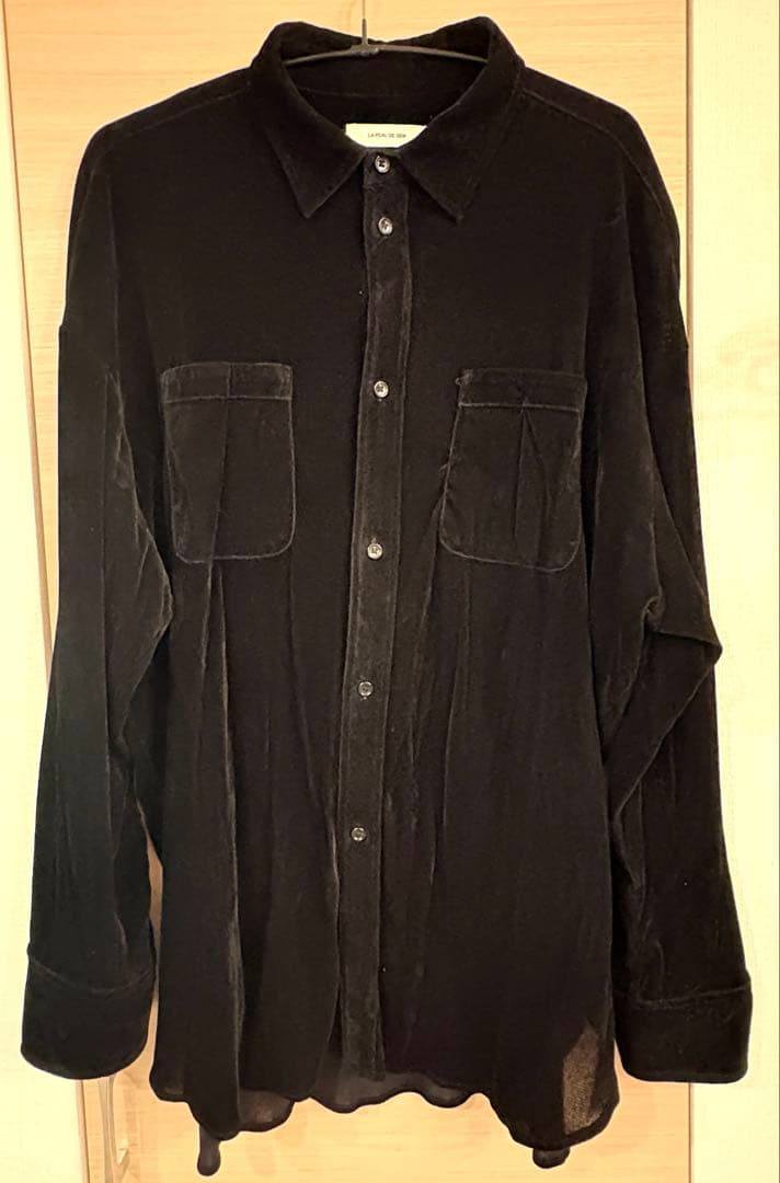 値下げしました！ラポドゥジェム ベロアシャツ ブラック - トップスセール