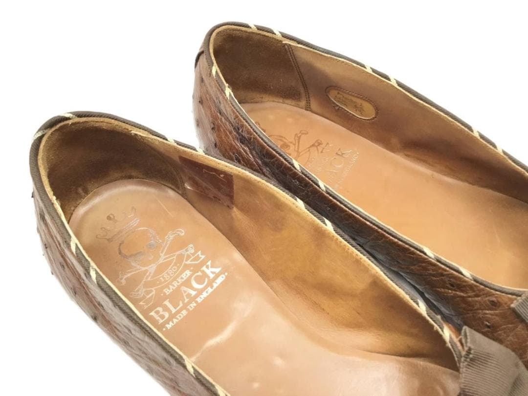 BARKER BLACK バーカーブラック オーストリッチレザー オペラパンプス