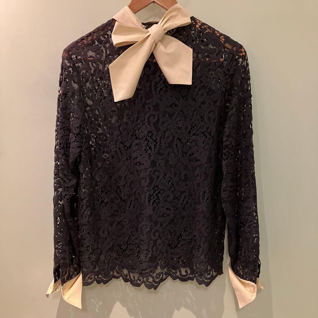 HERMES エルメス レース長袖シャツ 38