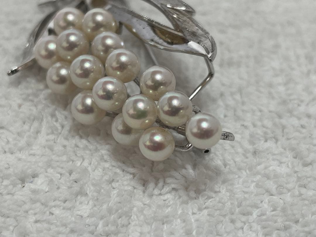 【美品】本真珠 伊勢志摩 アコヤ パールブローチ 18P 4.5mm〜6.0mm