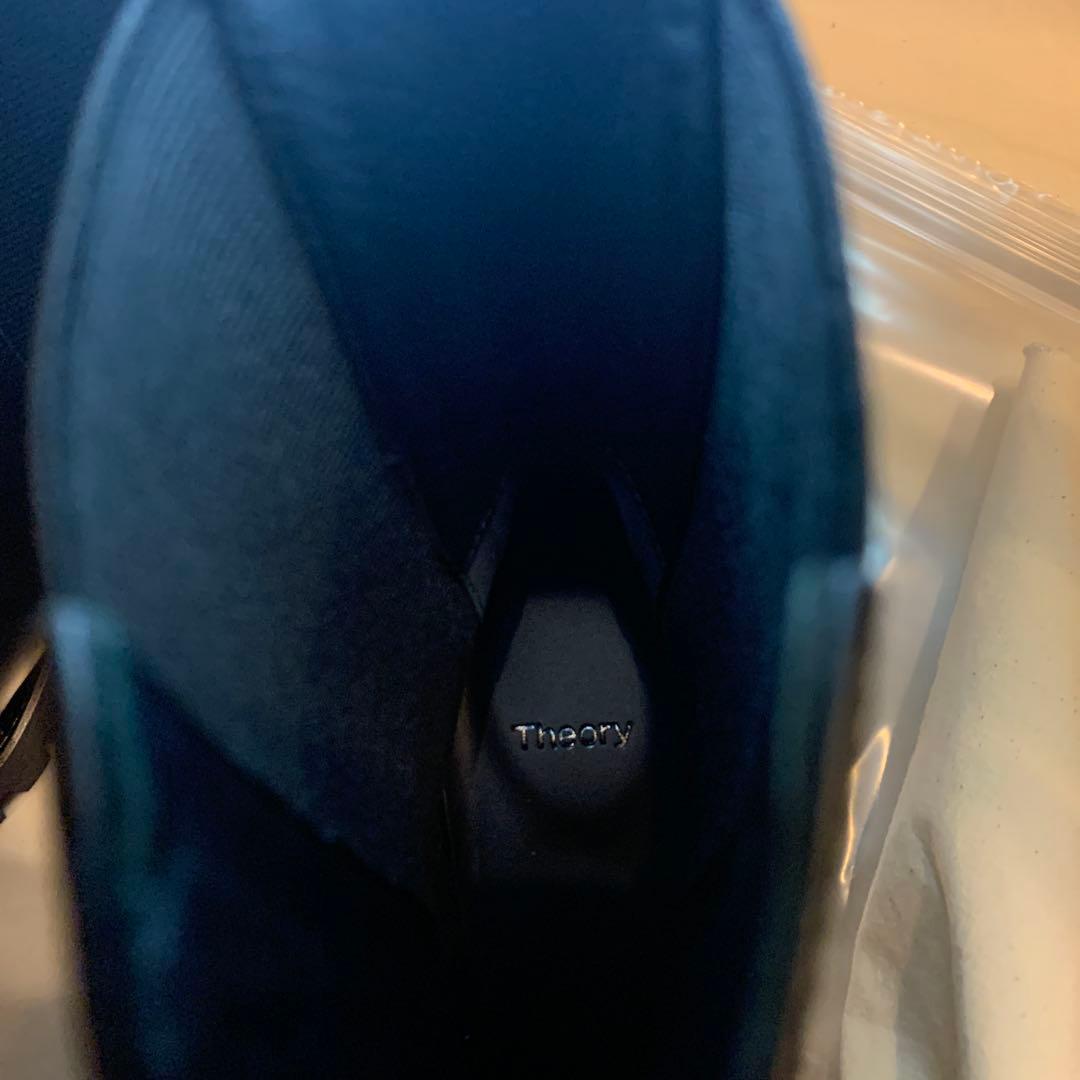 セオリー　ブラックレザーサイドゴアブーツ37(23.5cm)