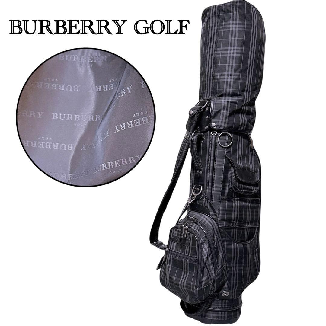 【美品】バーバリーゴルフ キャディバッグ ゴルフケース ノバチェック ブラック 美品 BURBERRY ゴルフバッグ キャディバッグ ノバチェック ブラック