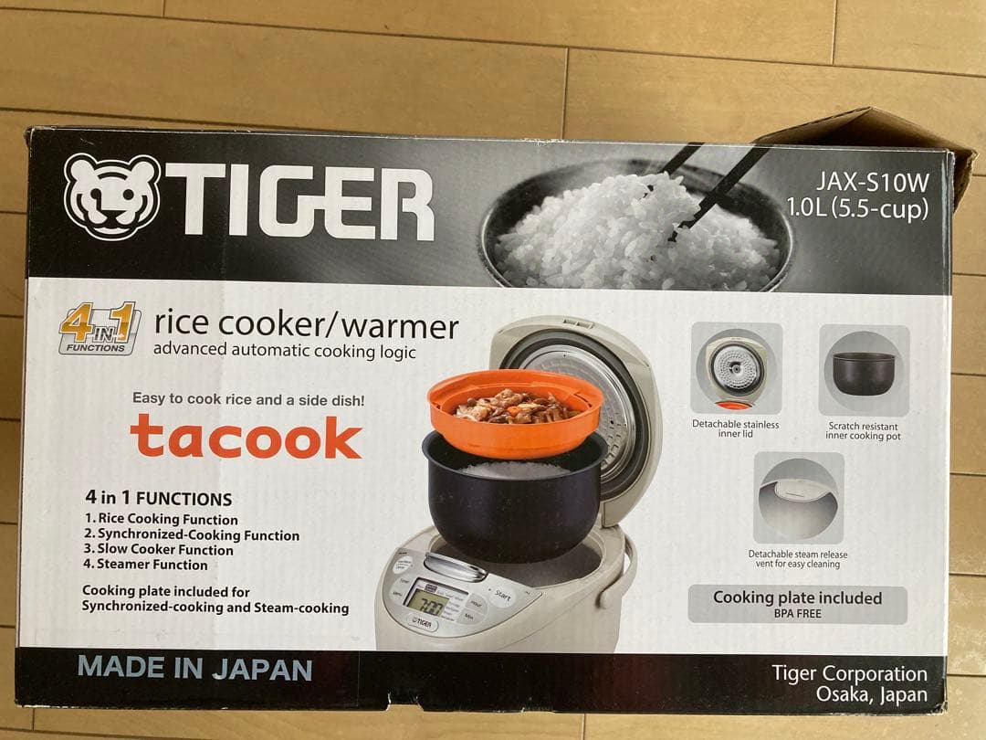 海外向け220V専用 TIGER 炊飯器 JAX-S10W 1.0L