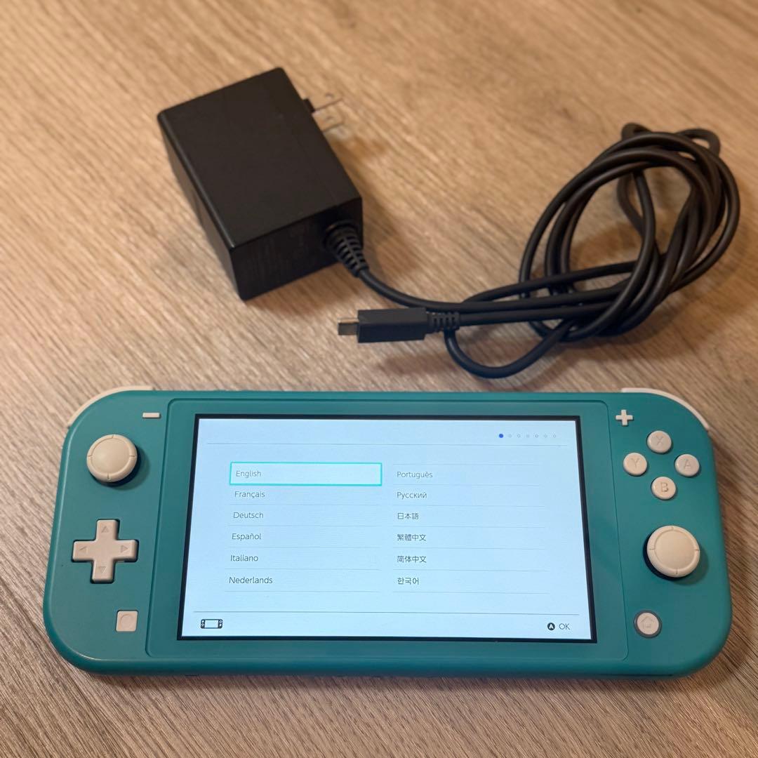 Nintendo Switch Lite ターコイズ 本体 純正充電器付き - メルカリ