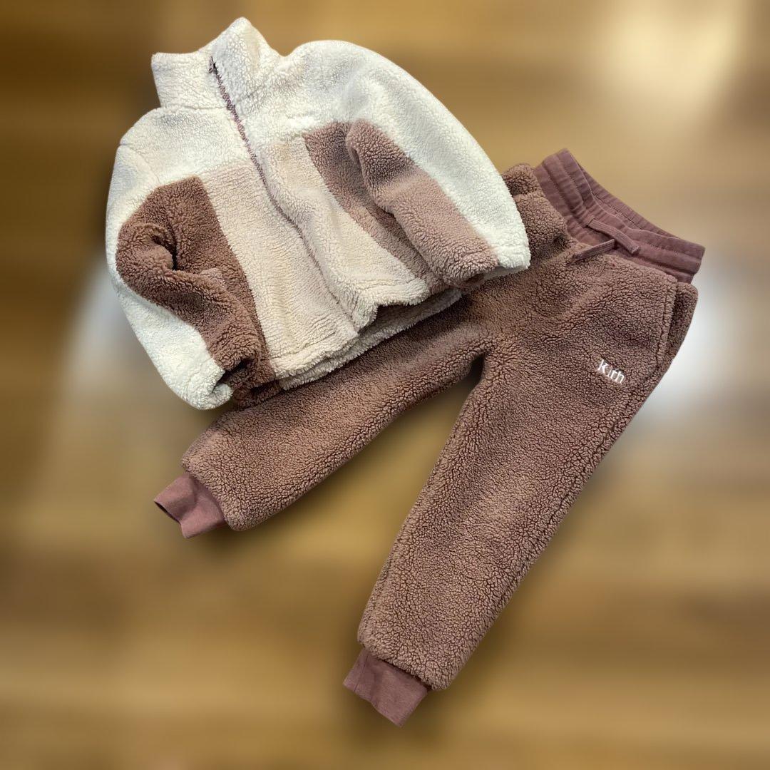 KITH kids セットアップ子供用 ボア　ピンクブラウン ジャケット パンツ 楽天市場】子供服 セットアップ キッズ 女の子 春秋 新品 カジュアル