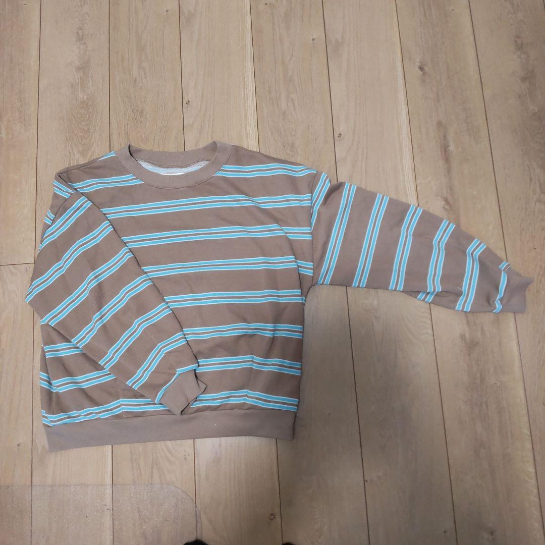 フク＆カメ⭐キンタロウ　オシャレウォーカー マルチボーダートレーナー他 トレーナー スウェット HOOK -original- レトロ調フック刺繍入りマルチ