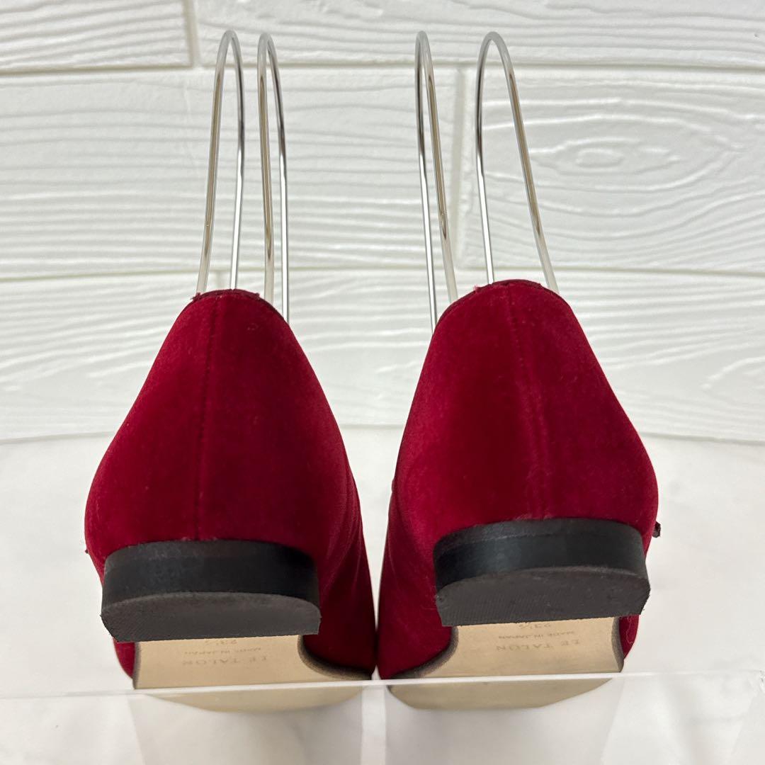 極美品✨ルタロン スクエアソフトメリージェーン レッド 23.5cm ベロア 赤