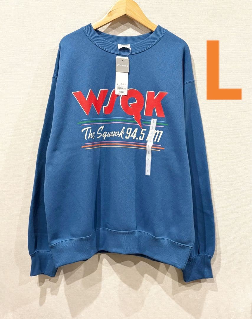 GUストレンジャーシングスWSQKトレーナーLサイズブルー ジーユー