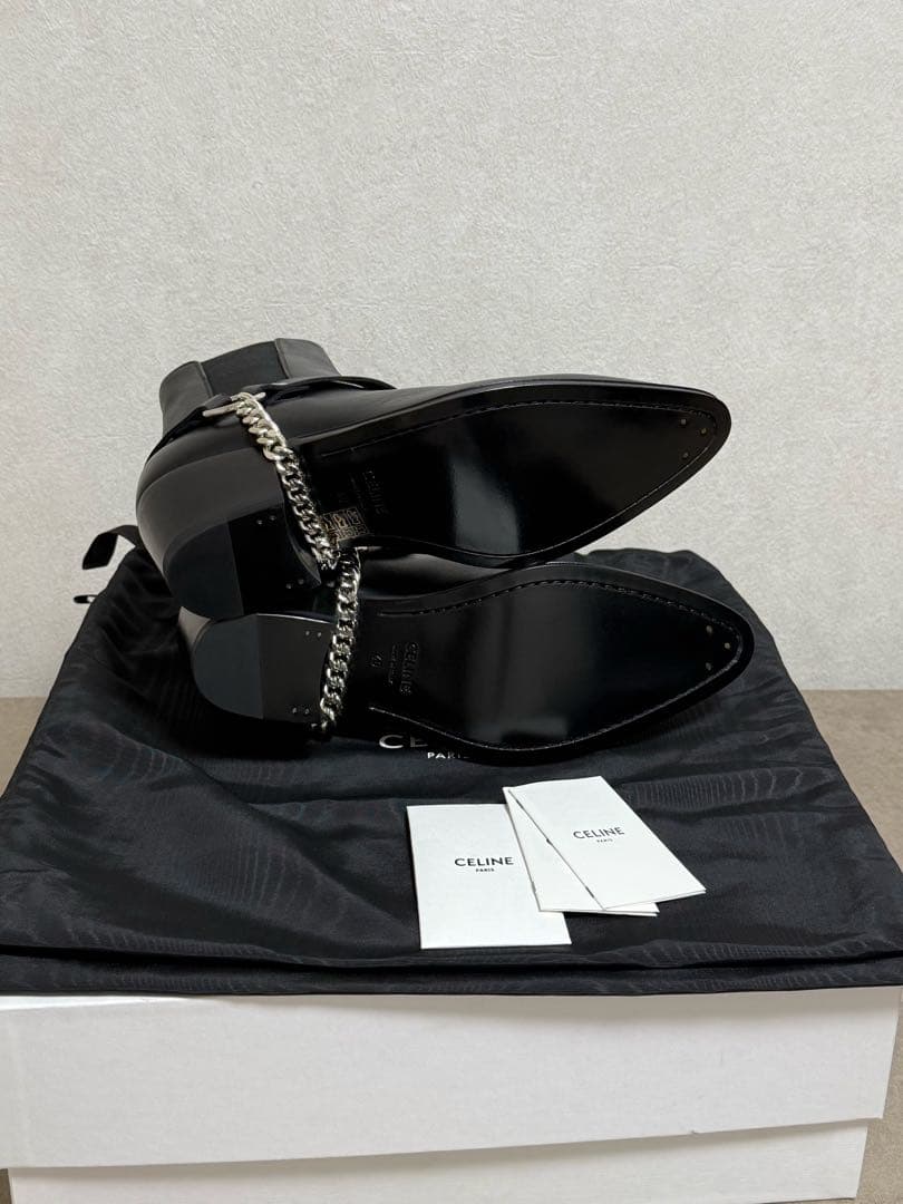 新品級CELINE カマルグ バイカー チェルシーブーツ カーフスキン