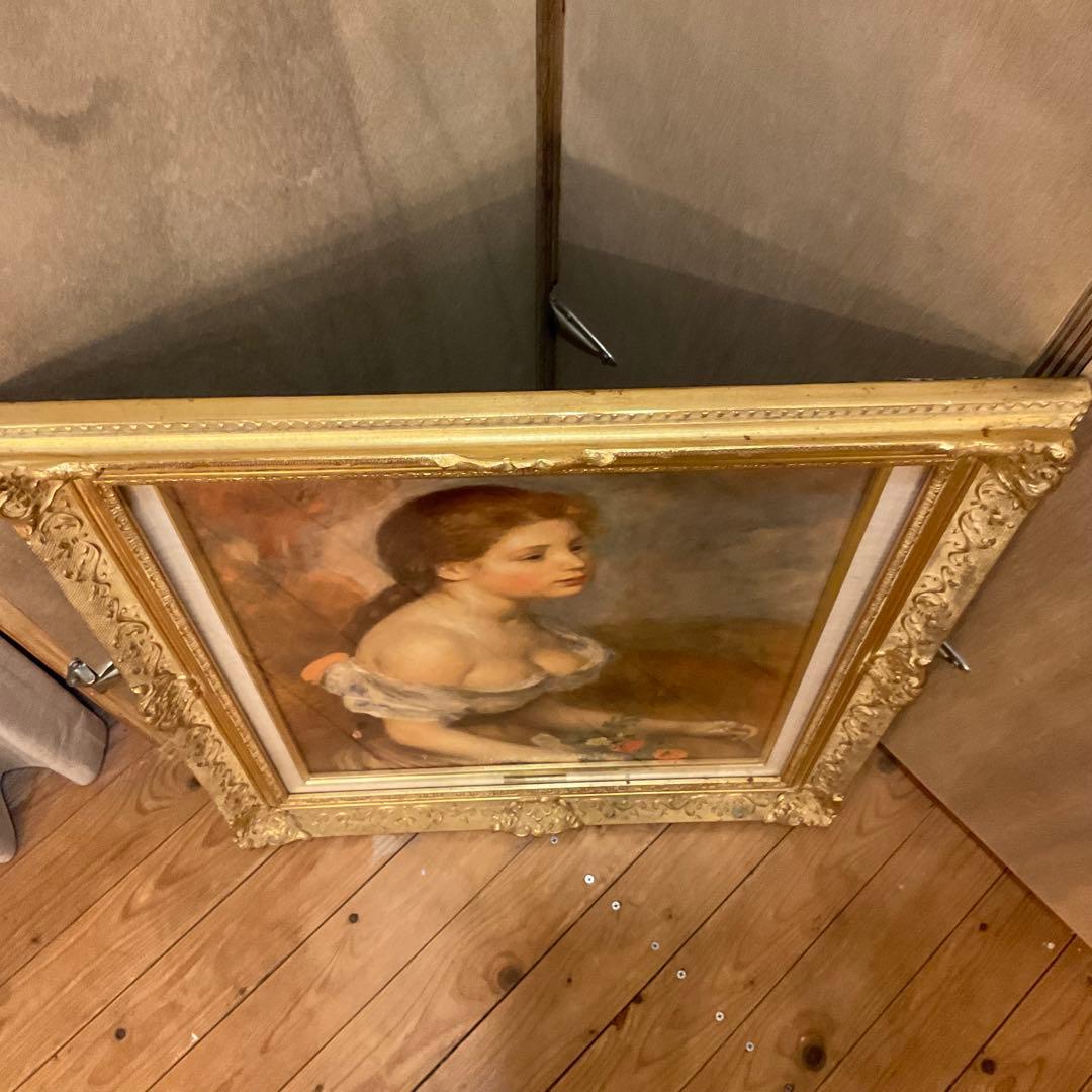 71cm×63cm！ルノワール「花を持つ少女」ルノアール 「雛菊を持つ少女」