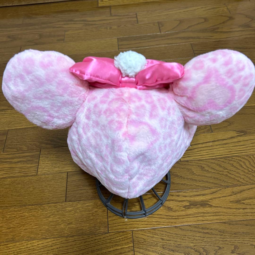 ディズニー限定 ミニー ピンク ヒョウ柄 ファンキャップマフラー