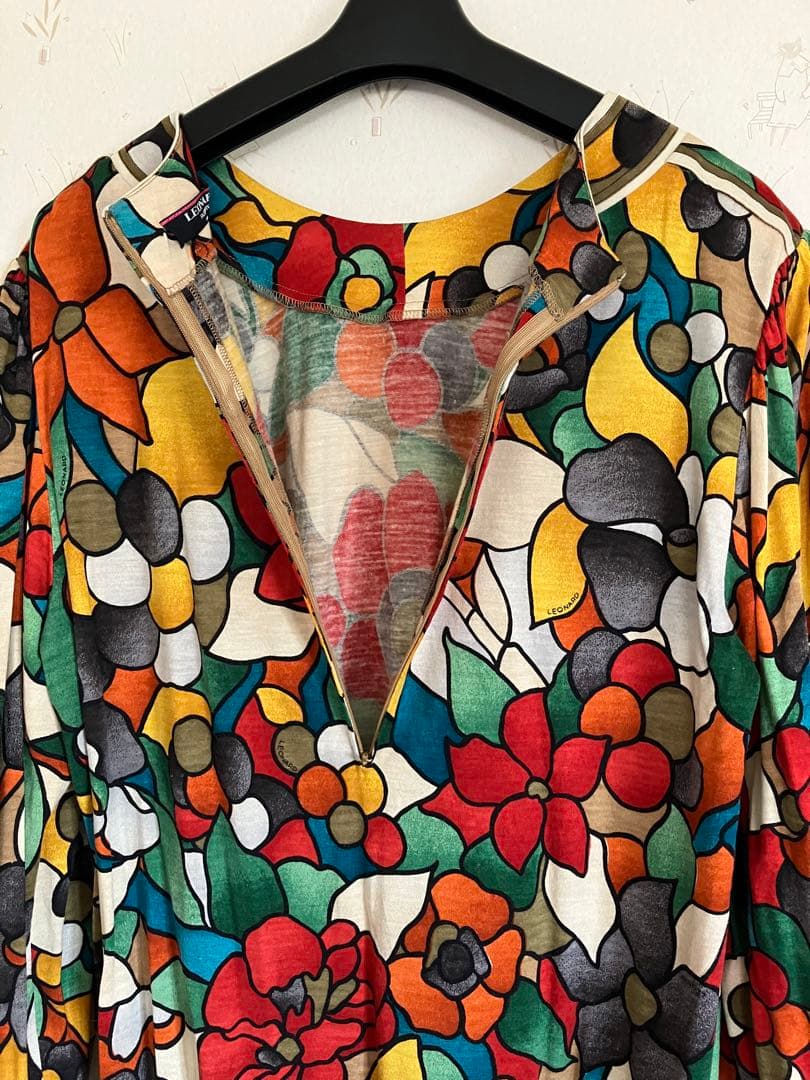 レオナール シルク ウールワンピース 金ボタンの通販はau PAY