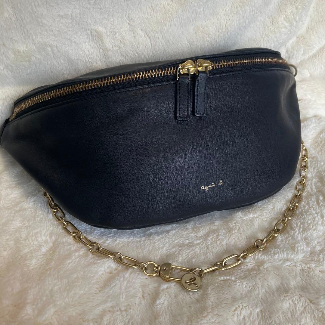 agnes b. アニエスベー ボディバッグ チェーン レザー amy 雑誌掲載