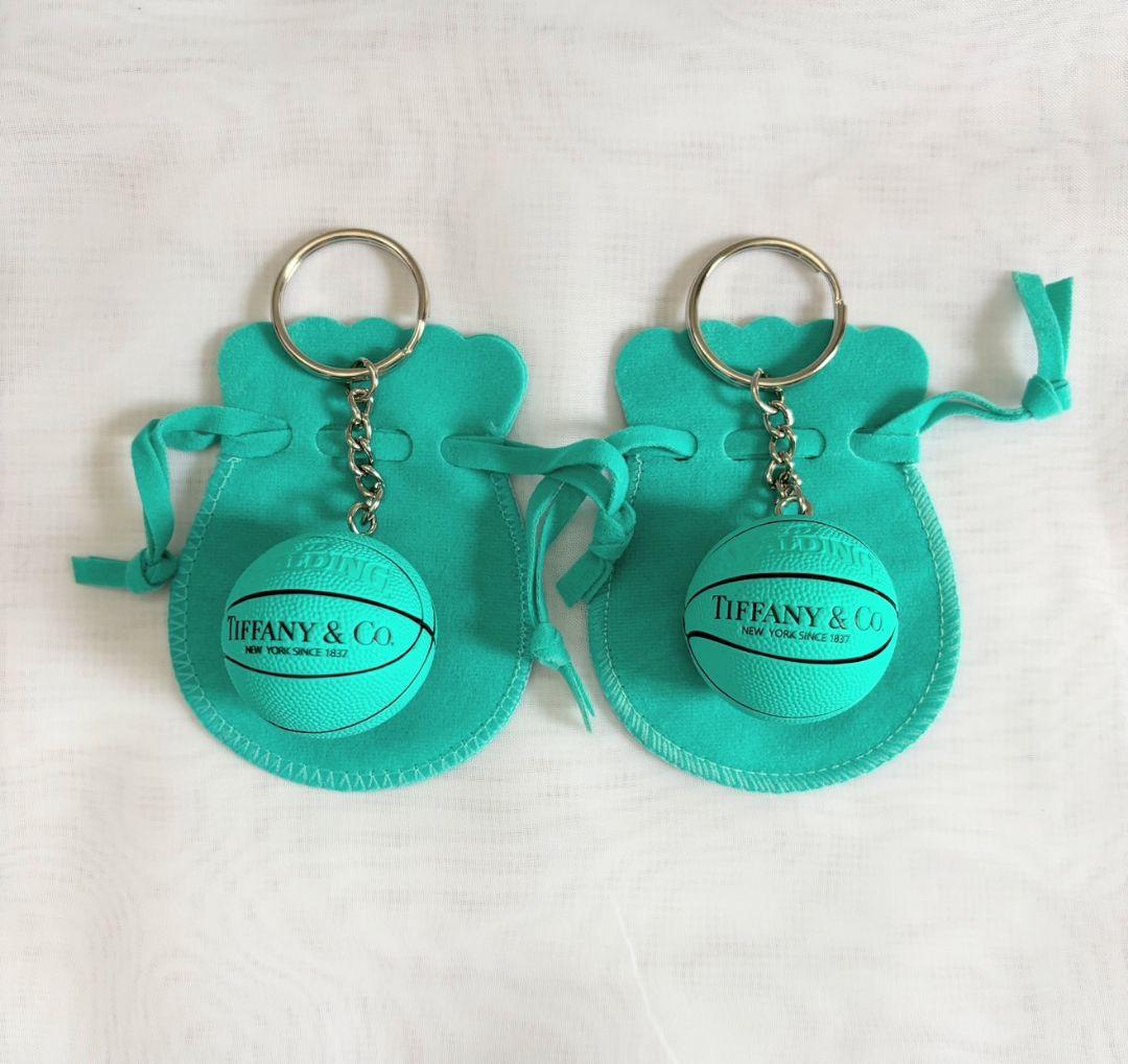 バスケットボールキーホルダー　ブルー　20個　プチ袋付き バスケットボールキーホルダー ブルー 20個 プチ袋付き