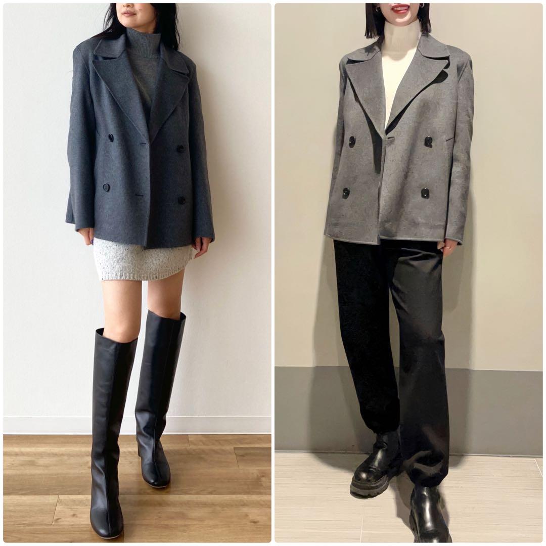 新品 theory 25AW メルトンウール ピーコート グレー - メルカリ