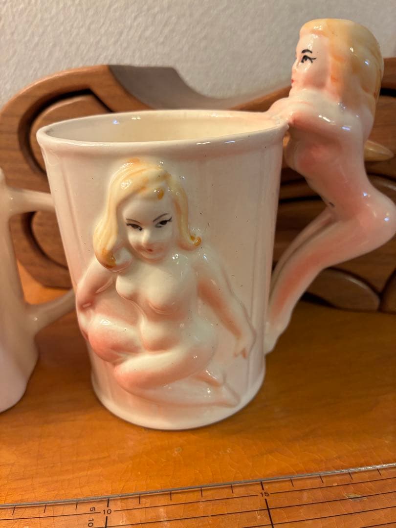 ビンテージ50s ピンナップ　マグカップ　ヌード　セクシー　グラビア　レトロ