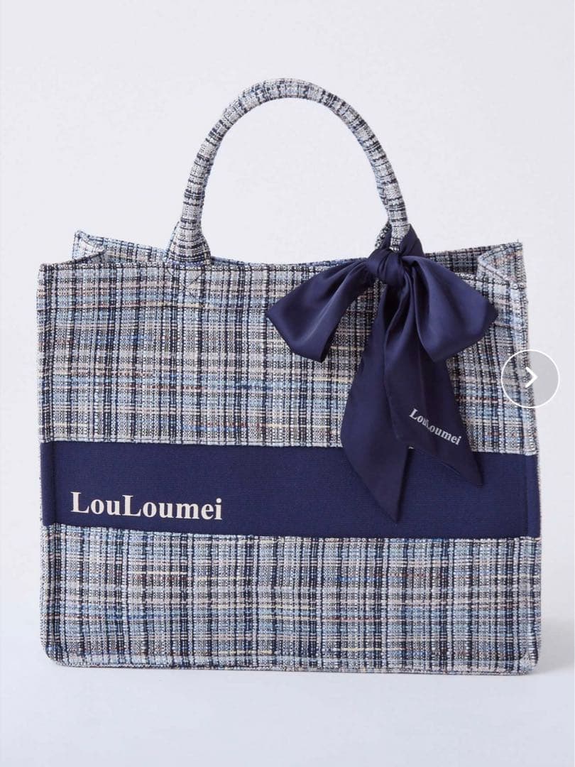 NICE CLAUP LouLoumei チェック柄ツイードトートバッグ LouLoumei】WEB限定色あり/ツイードトートバッグ（トートバッグ）｜one