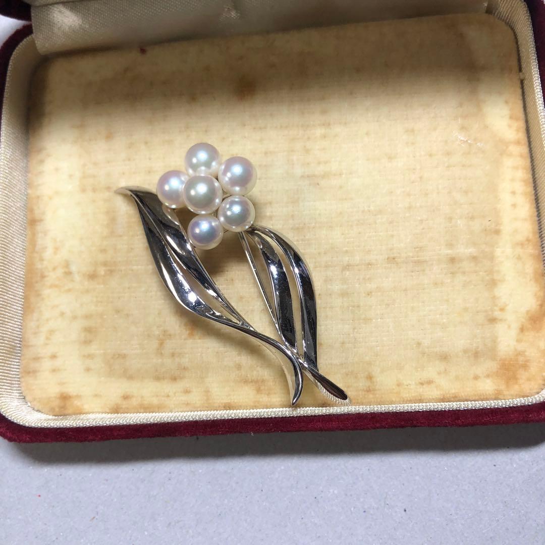 12011美品 最高級ミキモト ブローチ パール フォーマル 6珠 皇室御用達