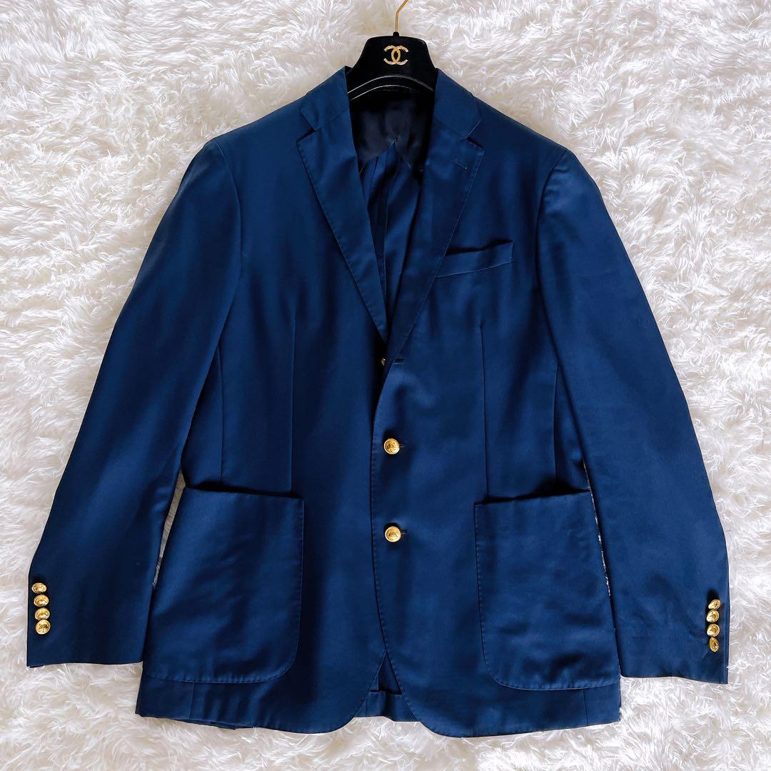 ポロラルフローレン】ジャケット 紺ブレ 金ボタン ネイビー 40R 段返り