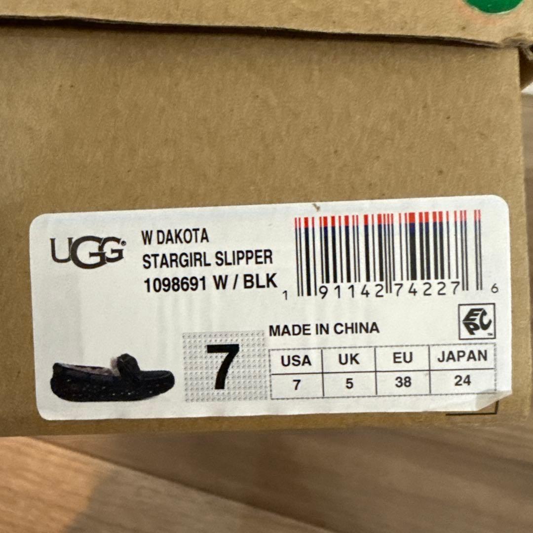 UGG ダコタスターガール ブラック リボン付き モカシン 24cm - メルカリ