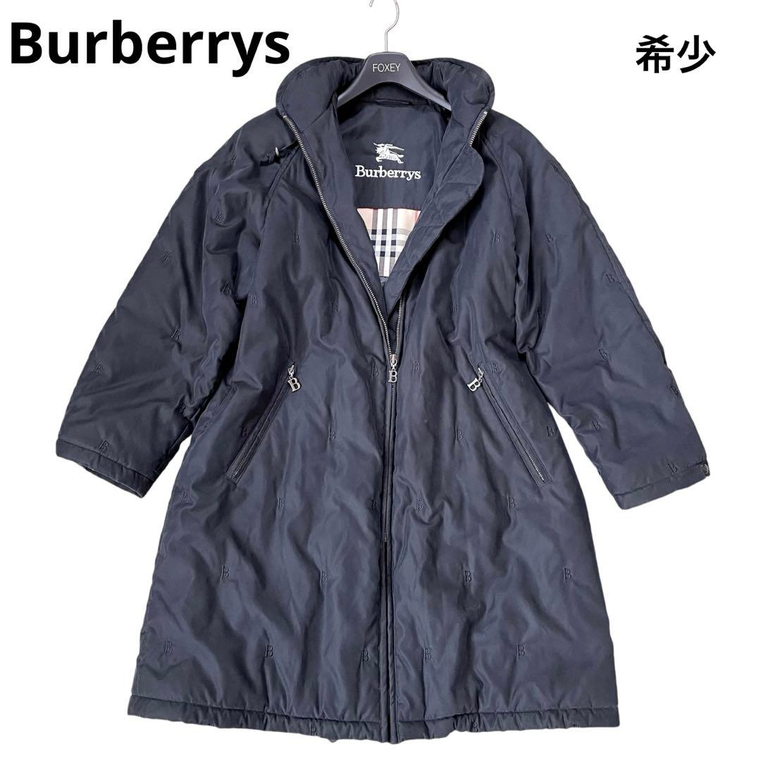 希少✨バーバリー　モッズコート　Bロゴ　B金具　ノバチェック　フード収納可能　黒 希少✨バーバリー モッズコート Bロゴ B金具 ノバチェック フード収納
