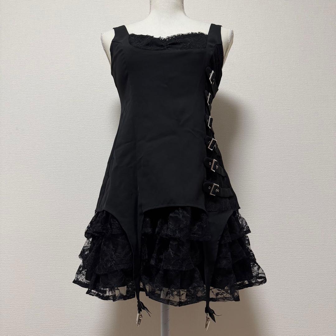 AVENCHUMU Buckle belt garter dress 黒 S - メルカリ