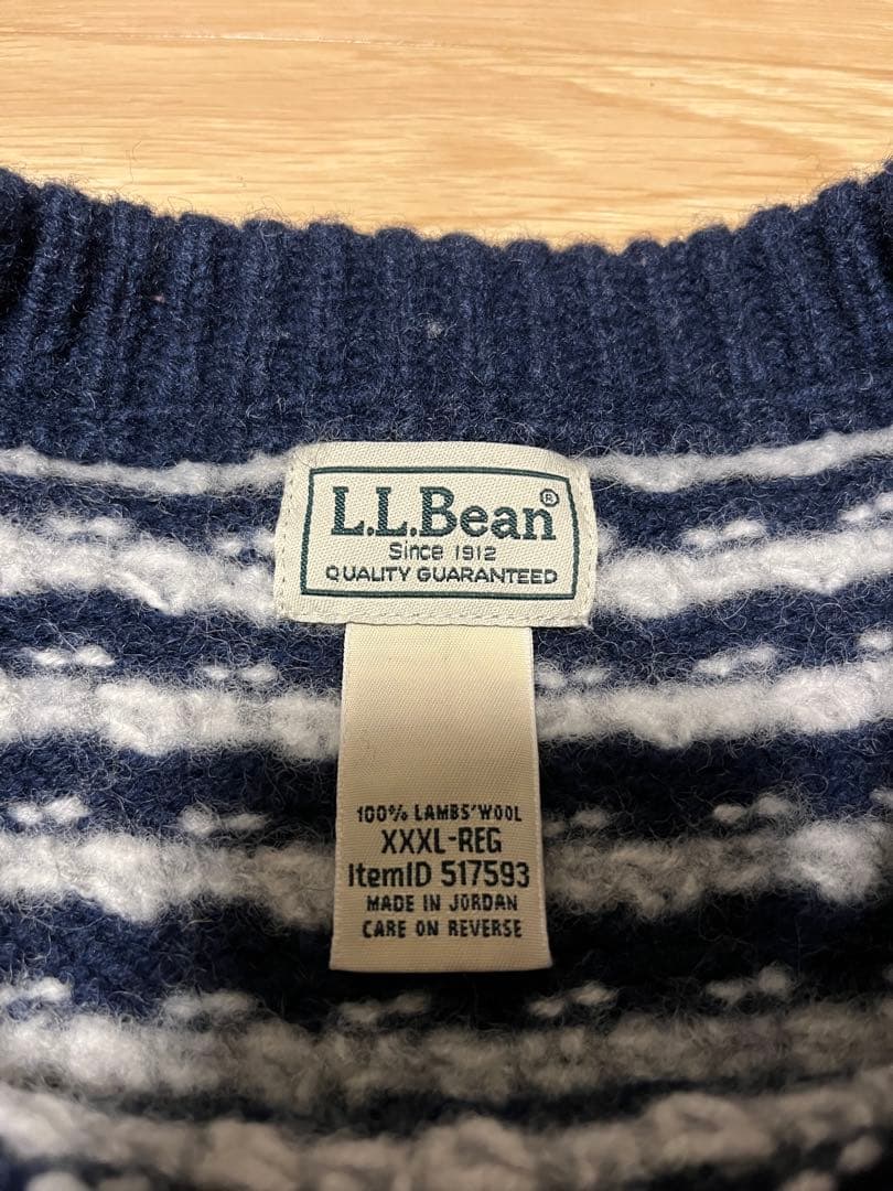 d*2様 極美品 l.l.bean バーズアイニット セーター ネイビー 3xl
