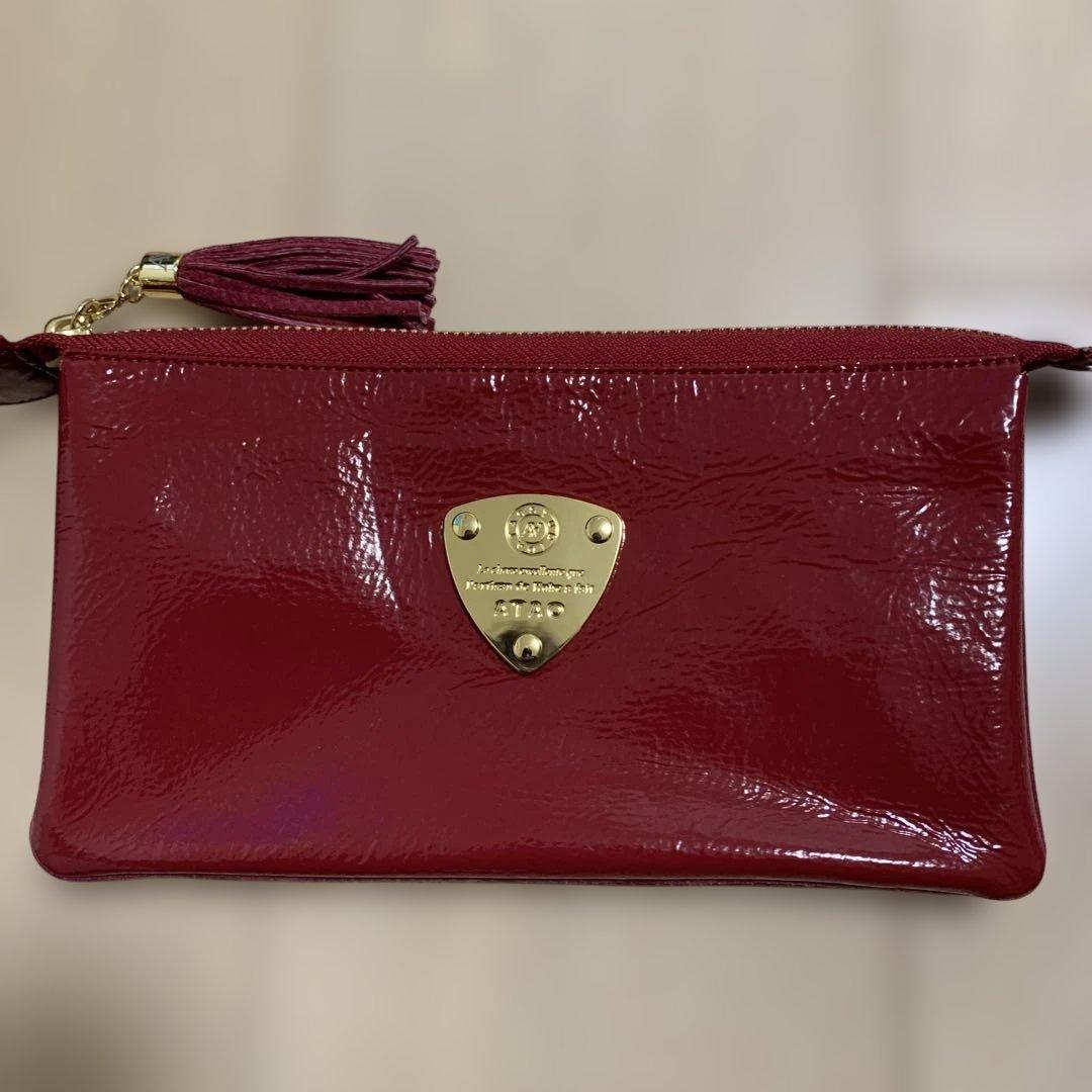 ATAO ブーブー ウォレットショルダーバッグ エナメル ゴールド金具 美