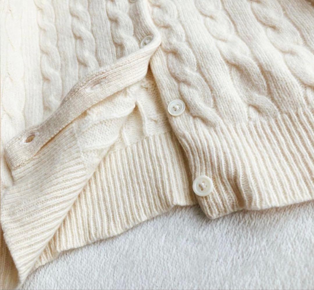 美品 ポロ ラルフローレン ケーブルニットカーディガン カシミヤ