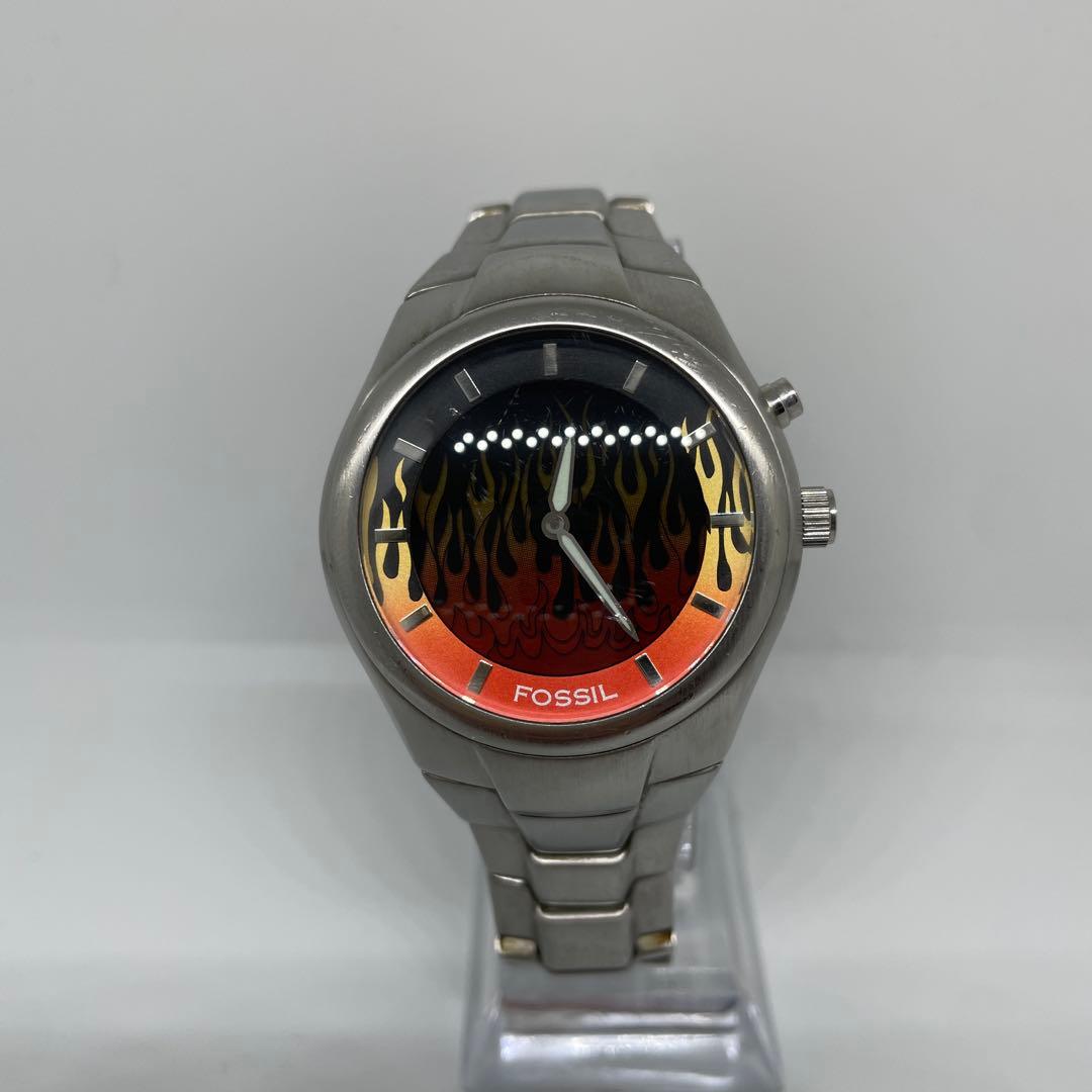 Fossil big tic 00s Red Flame watch - メルカリ