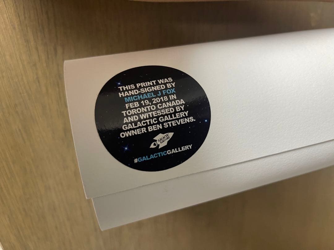 マイケルJフォックス ドリューストルーザン 直筆サイン バック