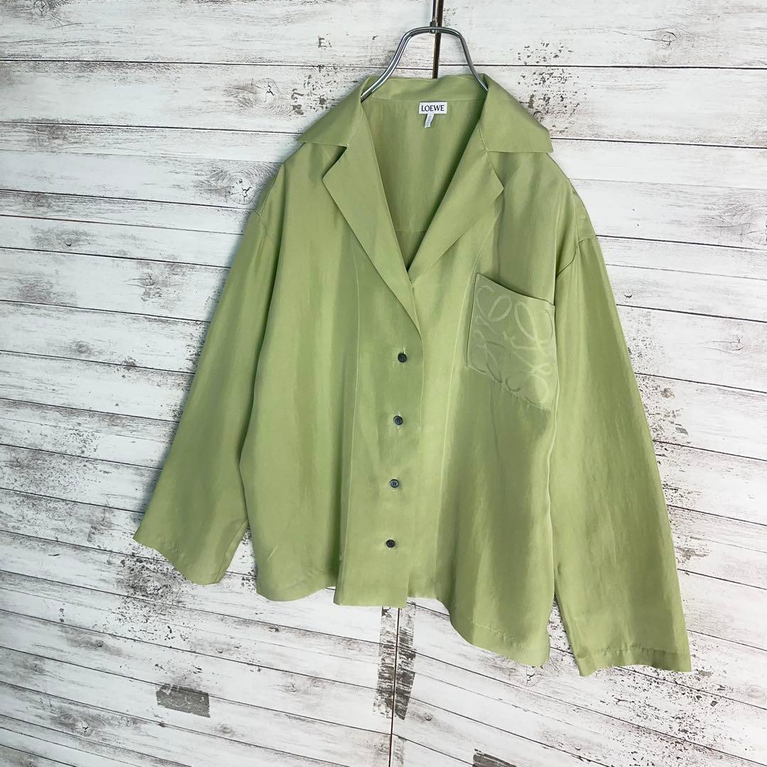 11617【美品・人気モデル】ロエベ アナグラム オープンカラー長袖