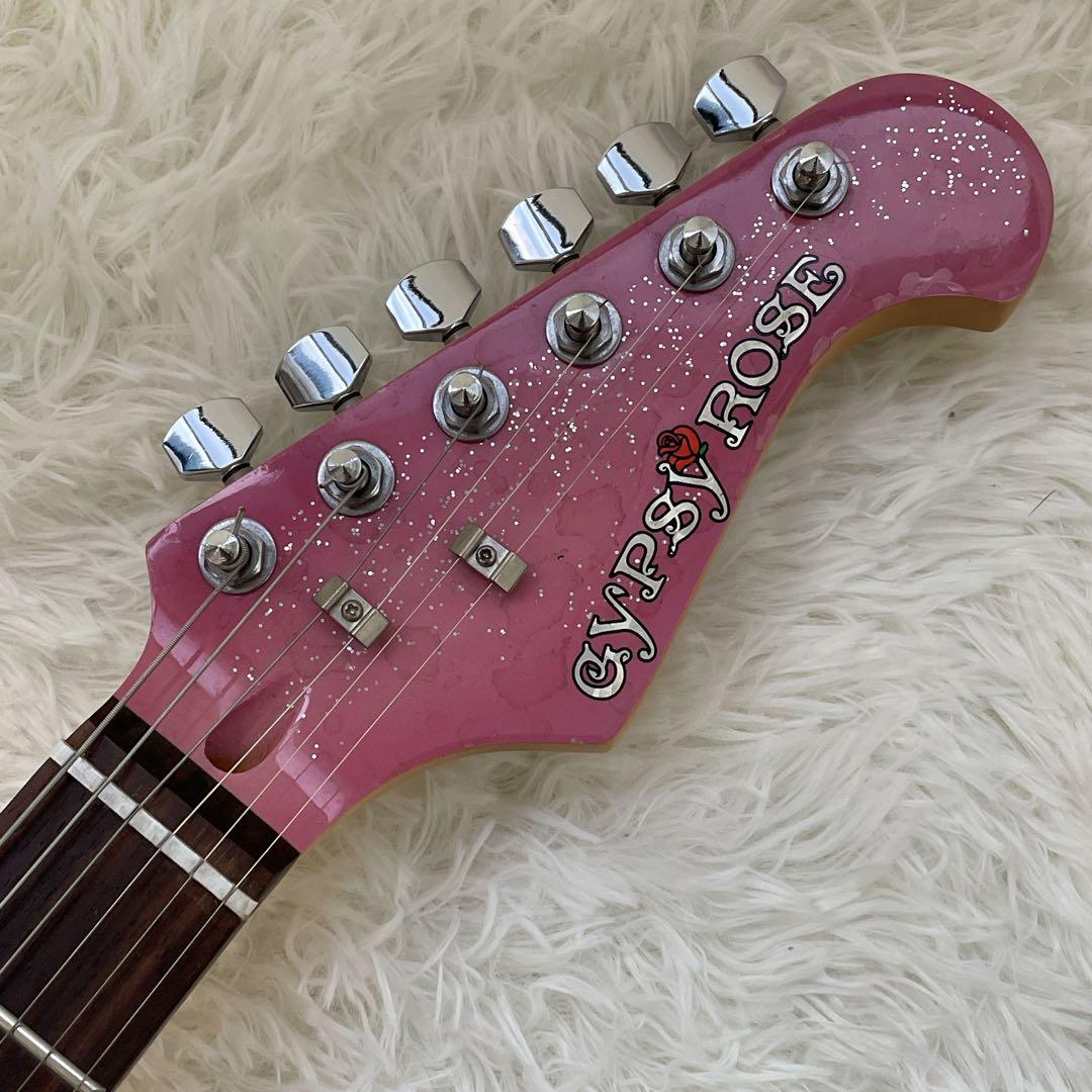 GYPSY ROSE ピンク ラメ ストラトタイプ ジプシーローズ エレキギター