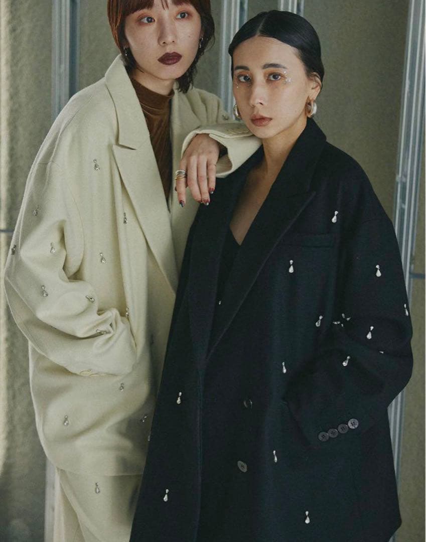 完売品ameri UND ELSA BIJOU WOOL JACKET - メルカリ