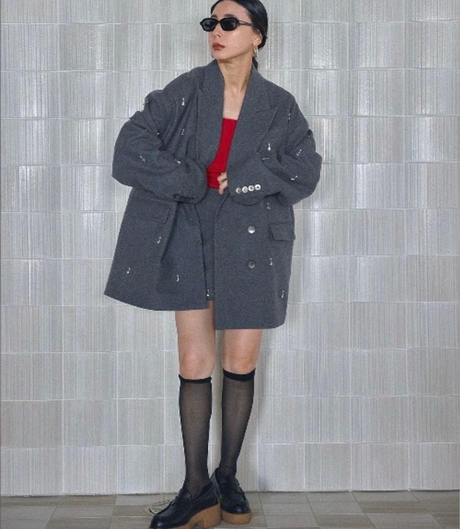 完売品ameri UND ELSA BIJOU WOOL JACKET - メルカリ