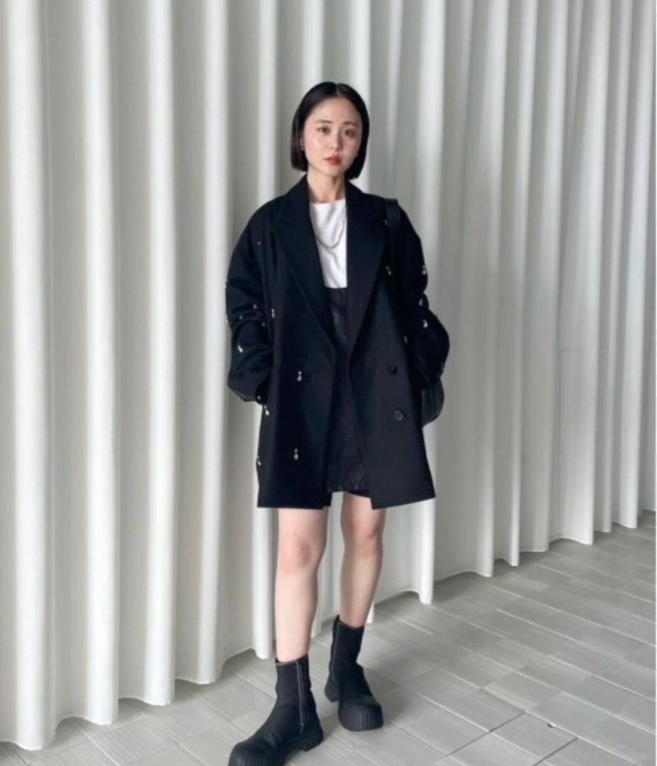 完売品ameri UND ELSA BIJOU WOOL JACKET - メルカリ