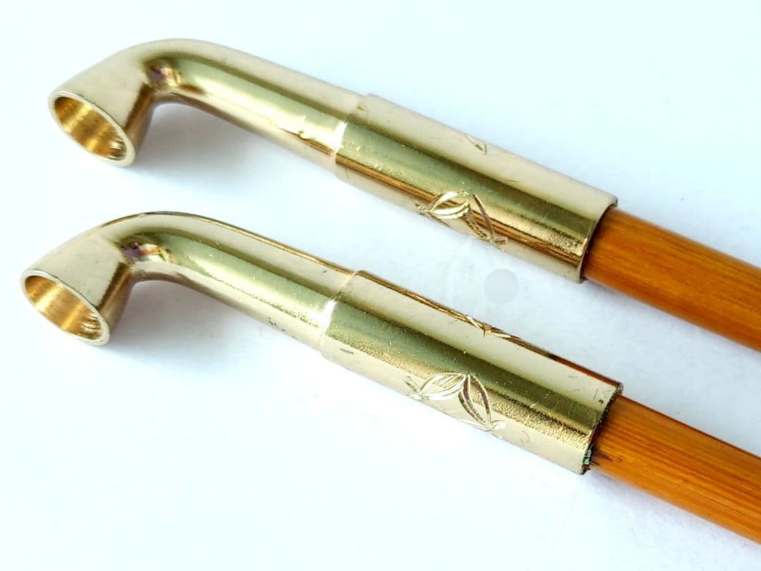 茶道具 宗徧流 煙管 一双 木村清五郎(二代目) キセル 共箱 共袋 経歴書