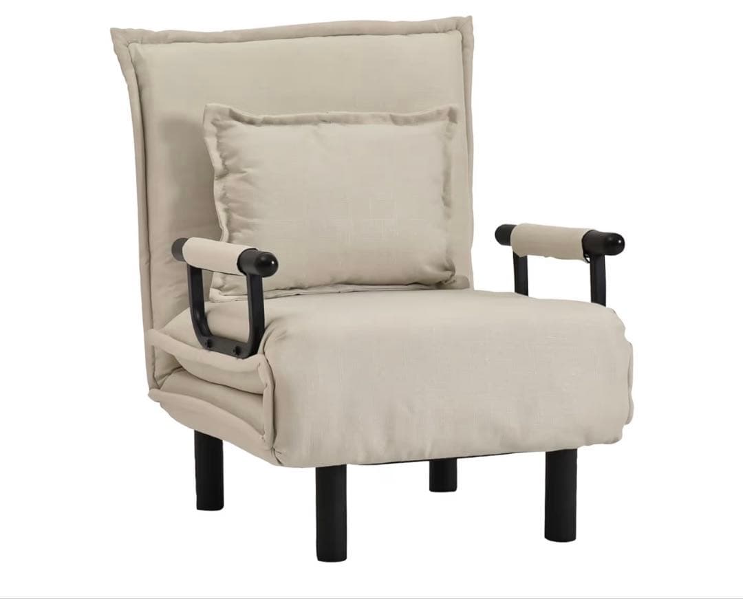 早めのお買い求め　今月中購入お値下げ❣️折りたたみベッド　ベージュ　クッション付き Amazon.co.jp: DEWEL 折りたたみベッド クッション付き 簡易ベッド 4