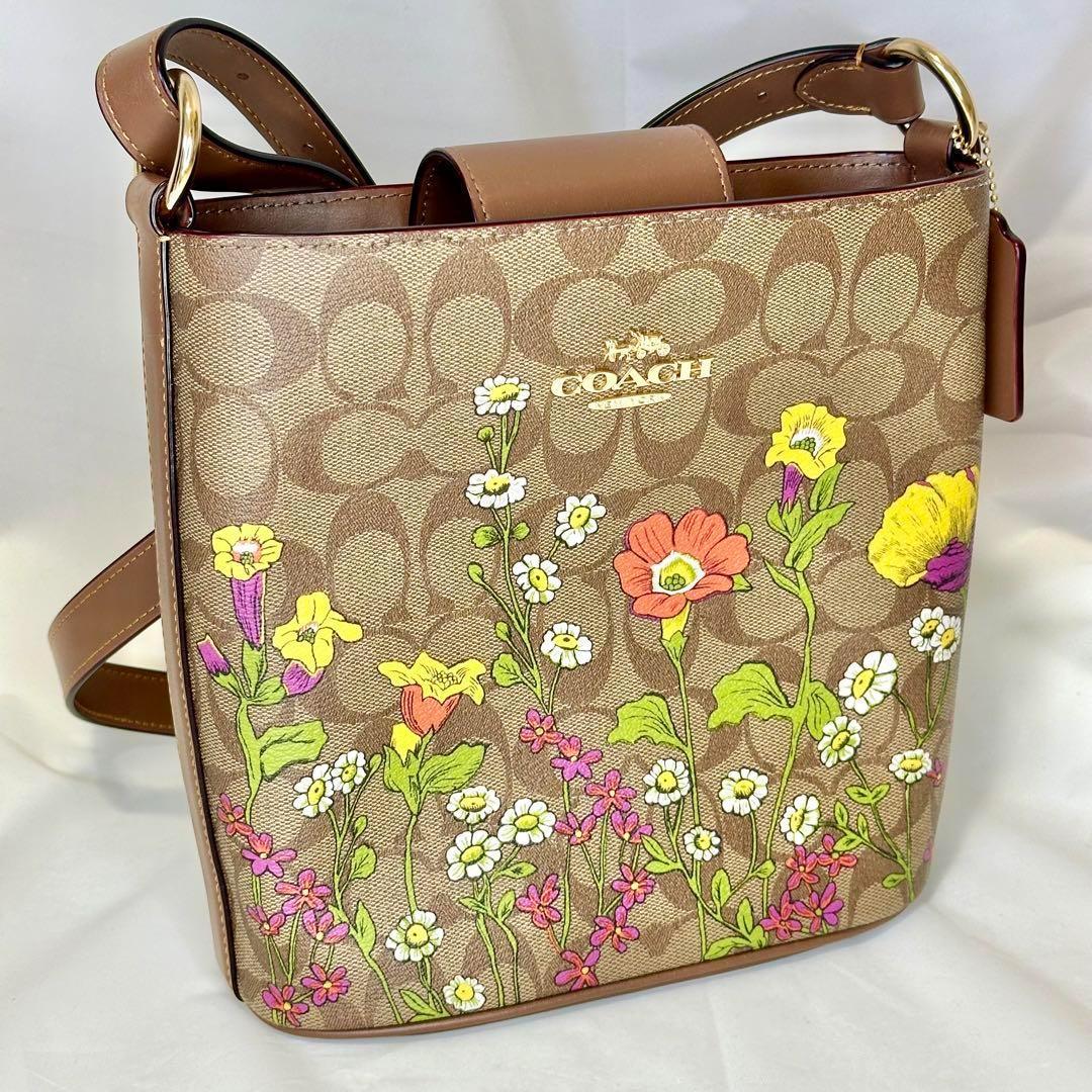 Coach コーチ ショルダーバッグ フローラルプリント バケットバッグ
