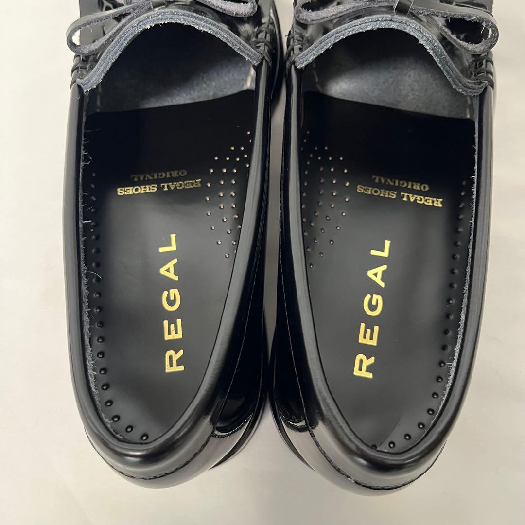 REGAL リーガル ブラック ローファー フリンジ タッセル 24㎝ w55b