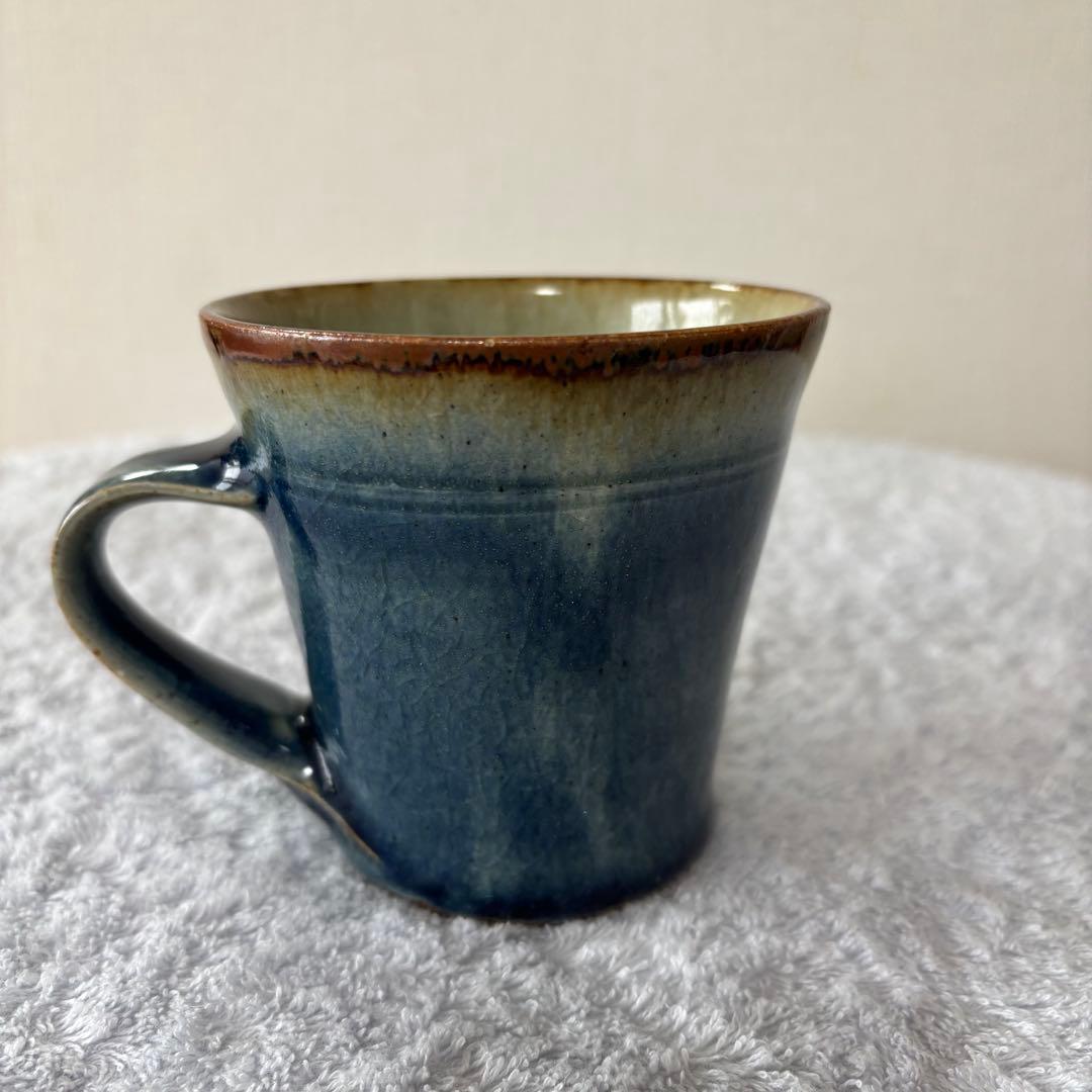 温泉津焼【森山窯※森山雅夫】 瑠璃釉マグカップ 民藝 - メルカリ