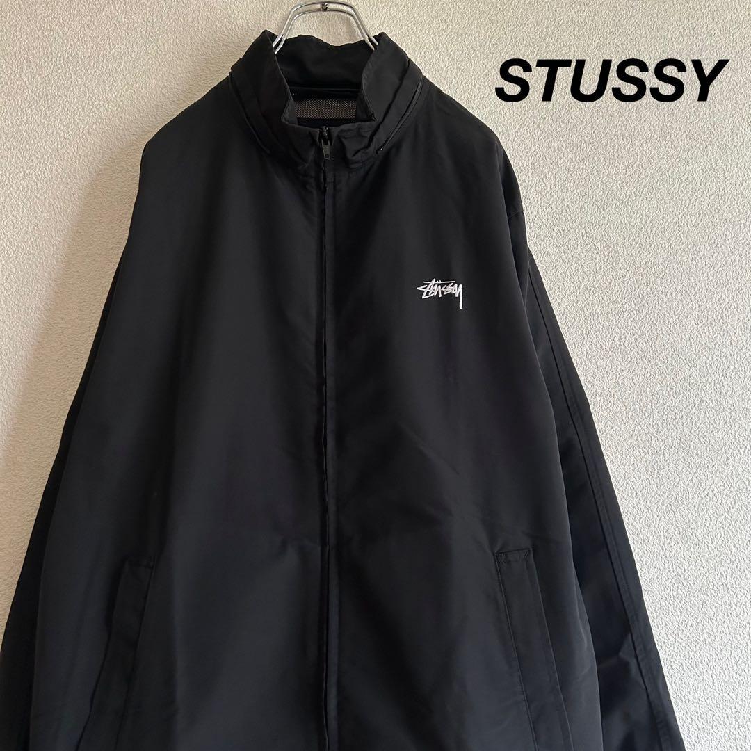 STUSSY ステューシー ナイロンジャケット 刺繍ロゴ バックプリント XL stussy ステューシー コーチジャケット バックロゴ プリントロゴ 刺繍