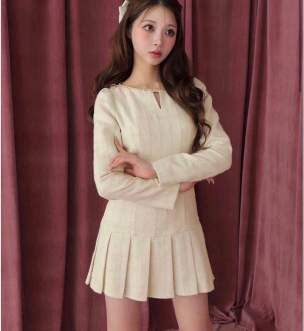 エムミーエメ ツイードチェックプリーツワンピース - メルカリ