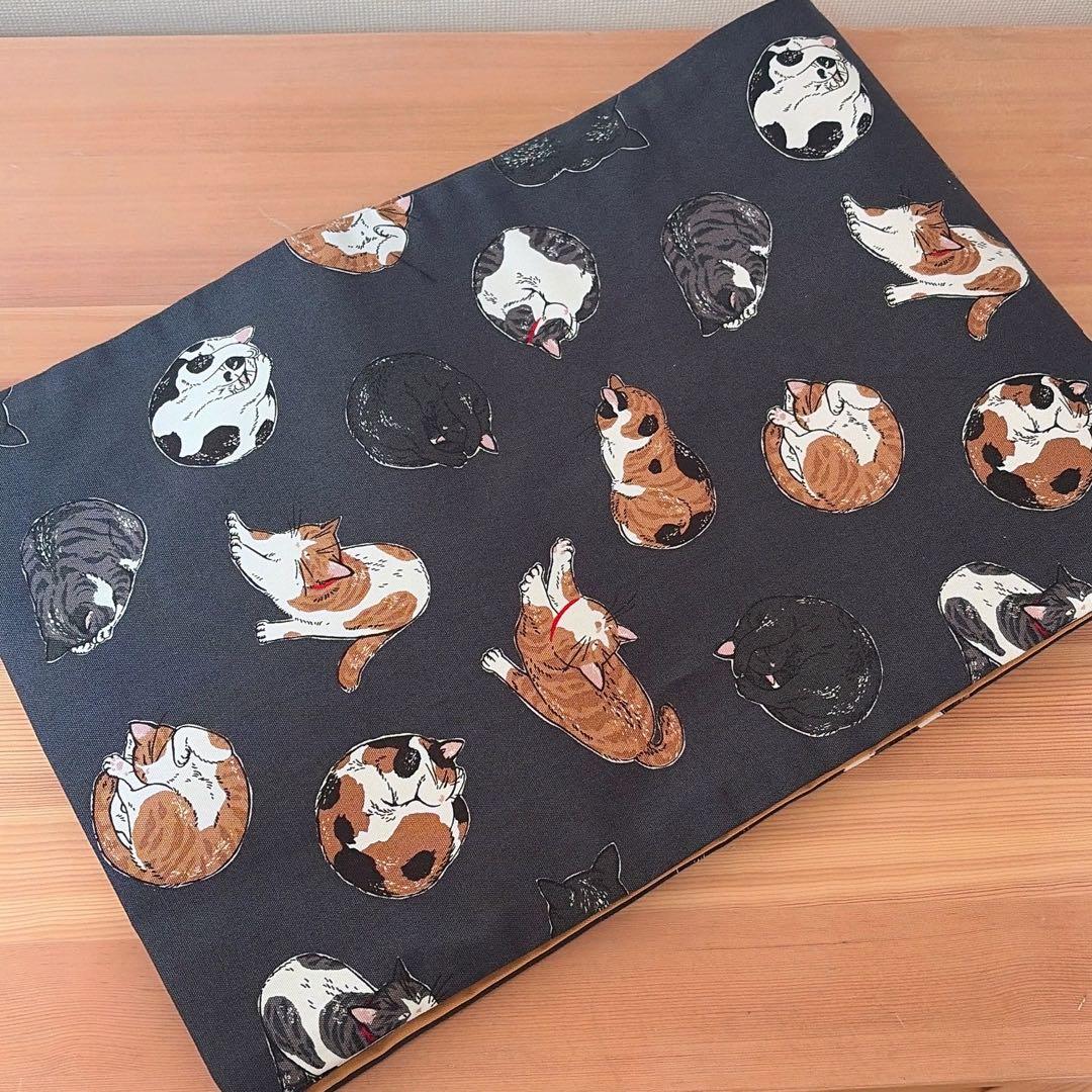 猫の名古屋帯 黒×山吹色　《ハンドメイド 》32×380cm 粋な大人可愛い帯