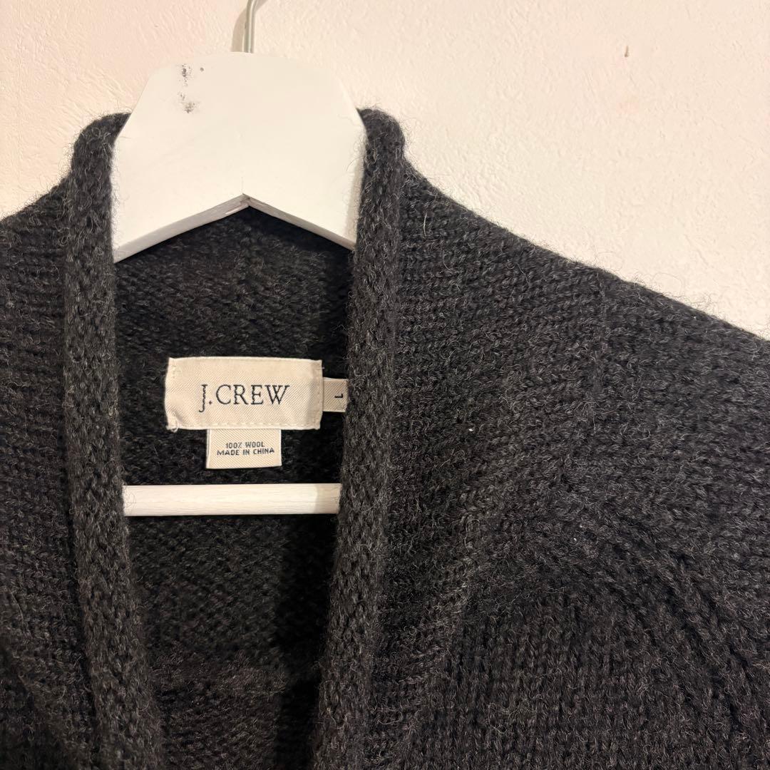 名作 90s j.crew ウール ロールネック セーター ボーダー 古着 L